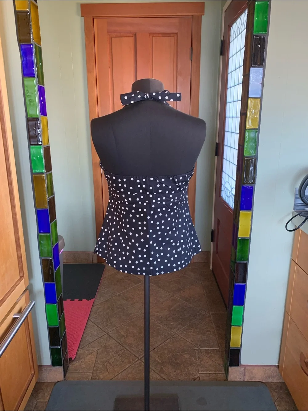 J CREW POLKA DOT HALTER TOP COTTON SALT DOT NAVY New With Tags Size 10